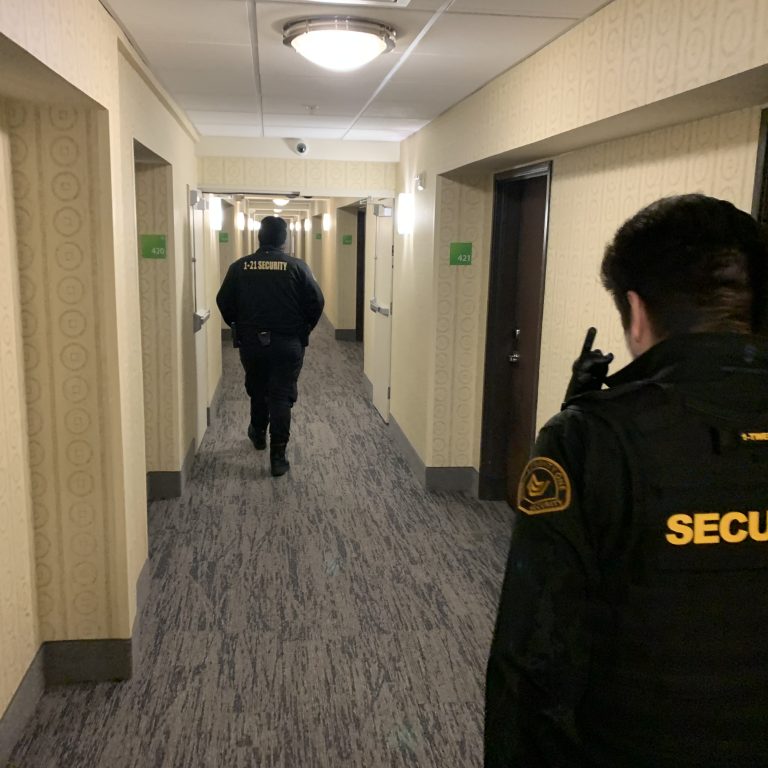 1-Twenty One Security officers conducting an interior foot patrol in Bakersfield